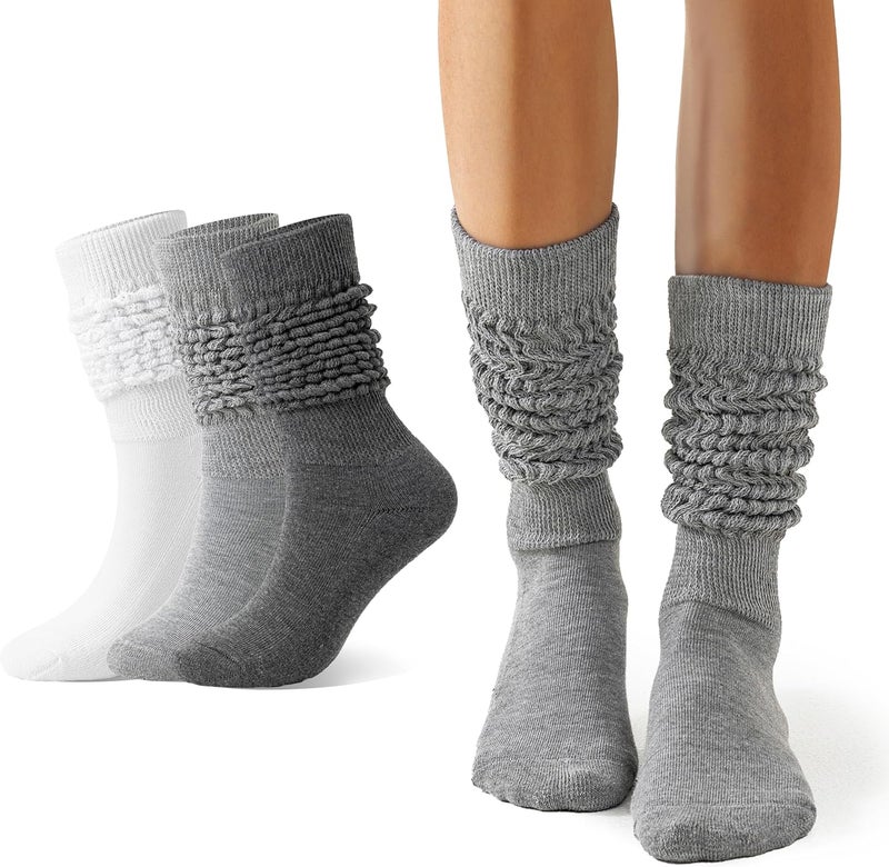 Flydo Store Womens Slouch Sock Scrunch Socks Soft Long Boot Socks for Women Stacked High Sock 2-3 PACK - Image 1